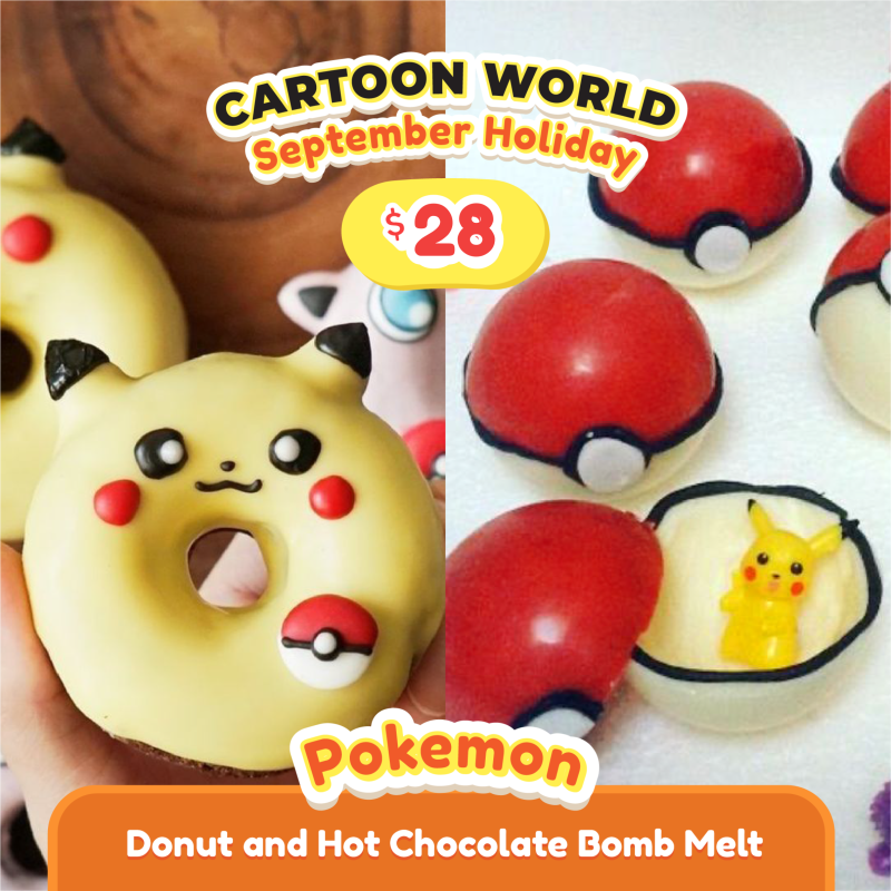 pokemon donut and hot chocolate bomb melt