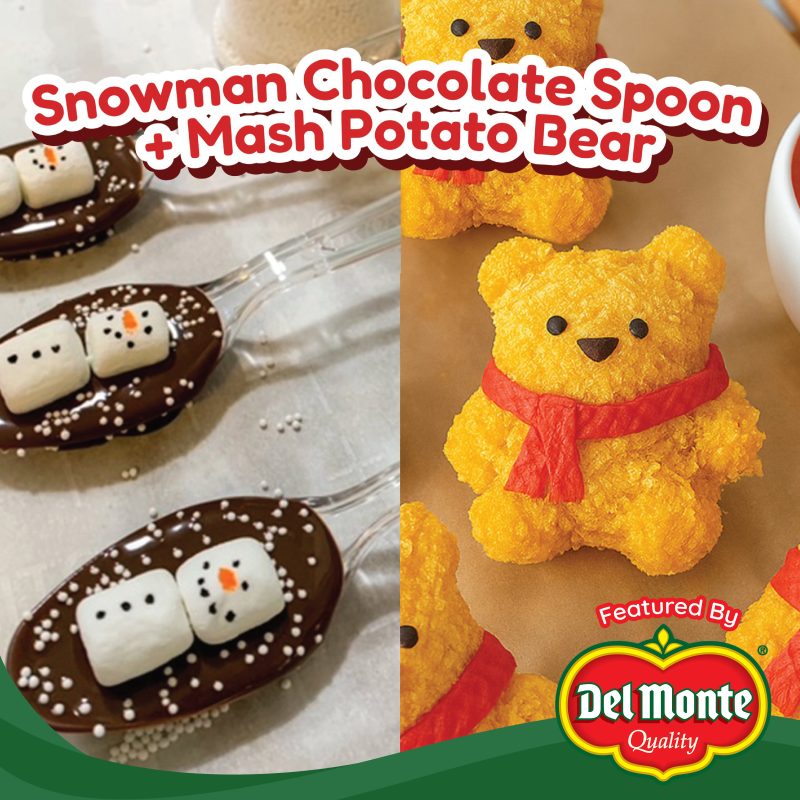 [22-24 Dec Scotts] Mash Potato Bears + Snowman Chocolate Spoons